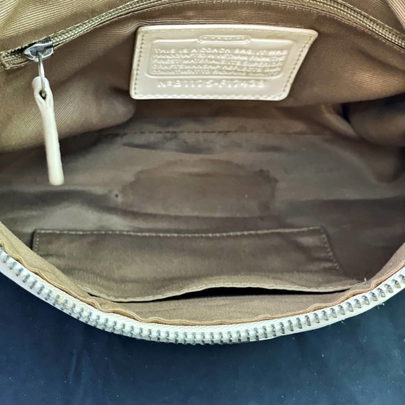 COACH F17439 Signature Beige Stripe Demi Cross-body Hand-bag - Picture 4 of 4